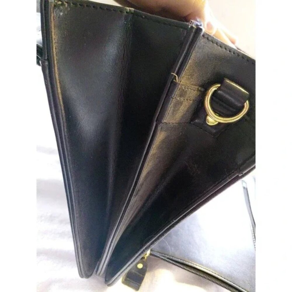 vintage Bellerose Faux Leather briefcase portfolio 80s classic Missing Strap - Picture 7 of 16